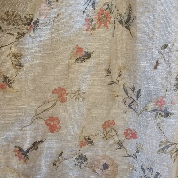 J.Jill XLP Linen Lyocell Blend Floral Tunic Top Sheer - Picture 7 of 15